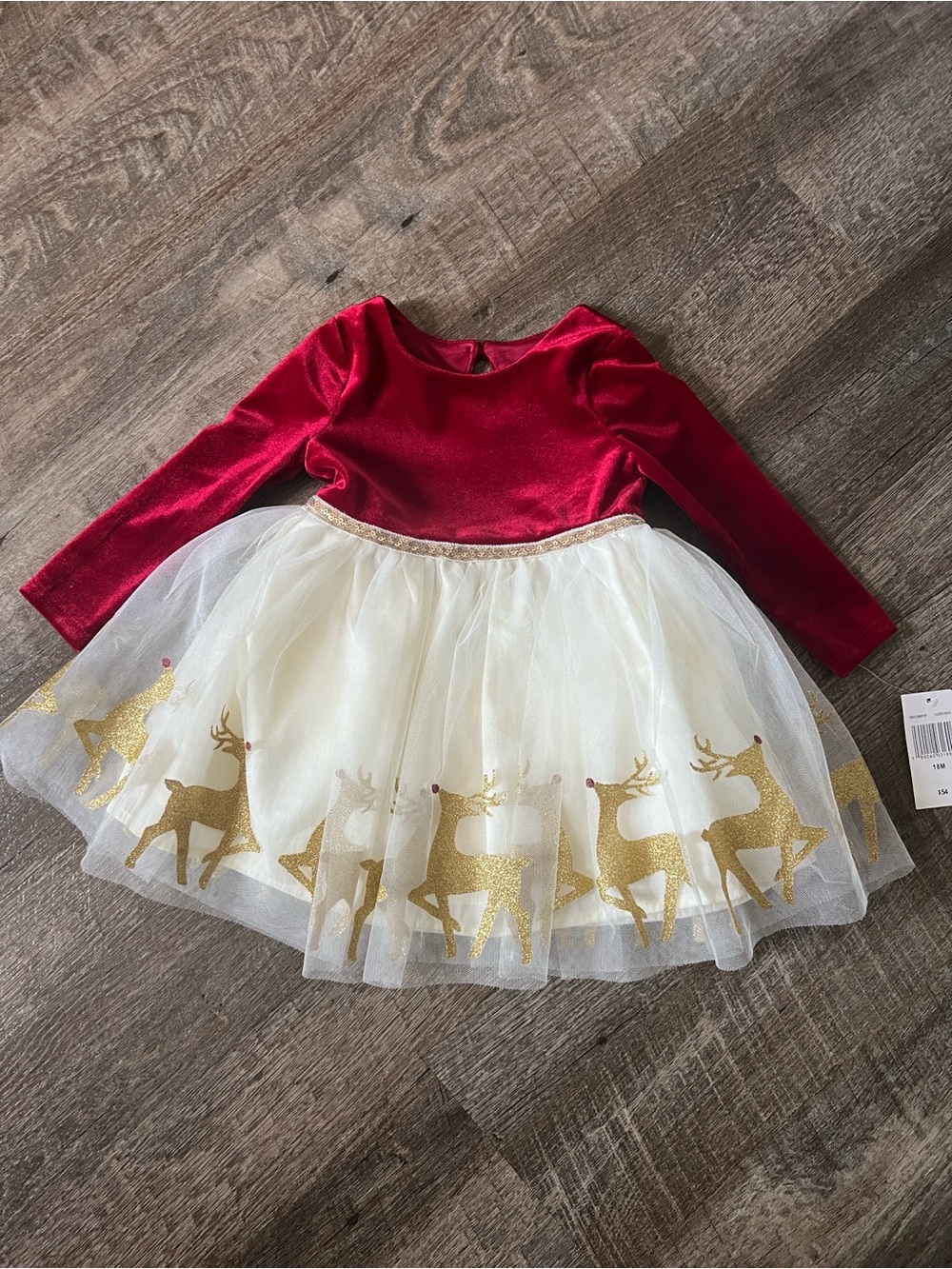 Lilt Red Velvet Tulle Reindeer Dress- Size‎ 18 Months